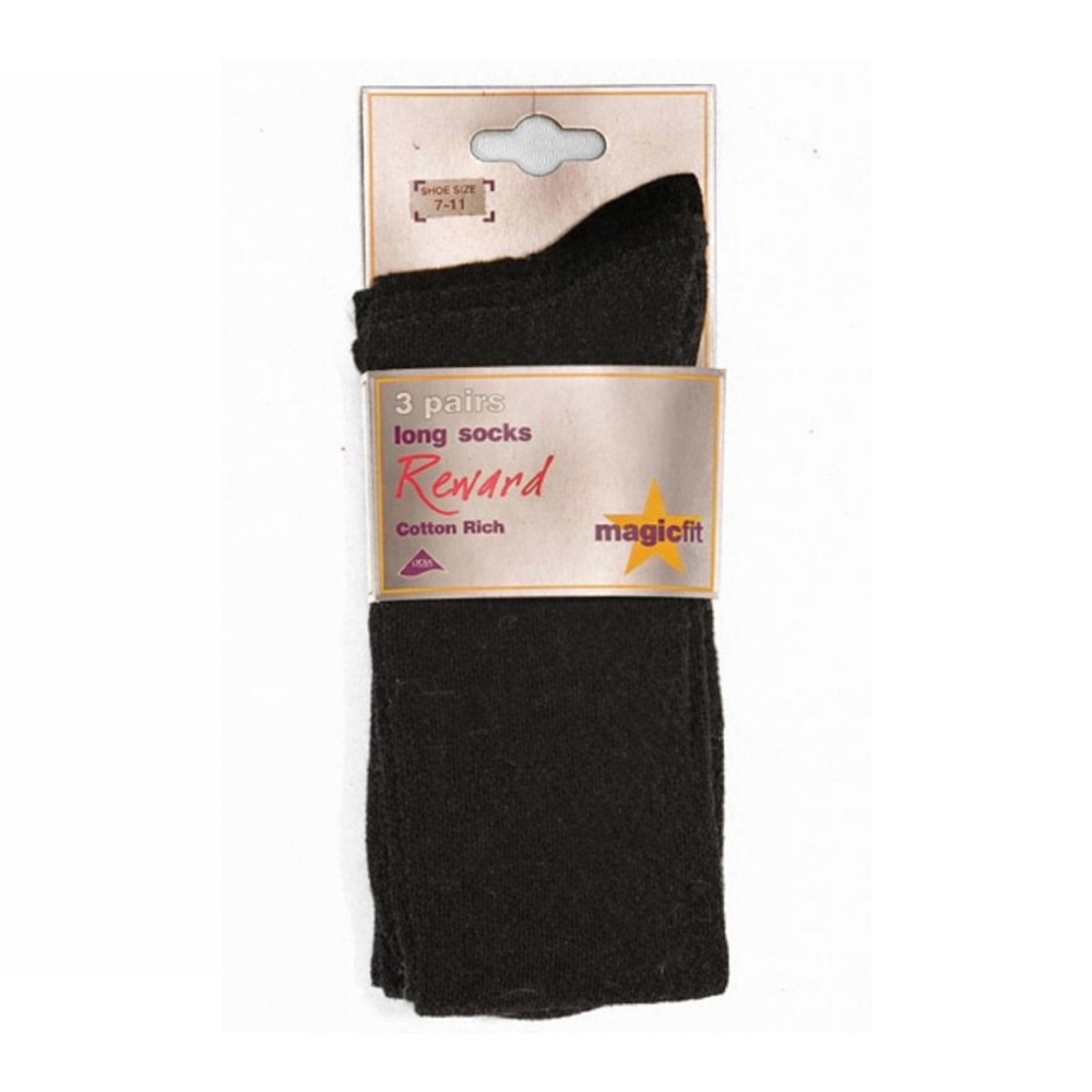 Knee High Socks - Magic Fit : (Three in a Pack)